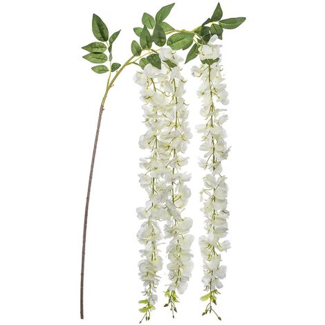 Tige artificielle 3 Glycine Blanche H 130 cm - Atmosphera