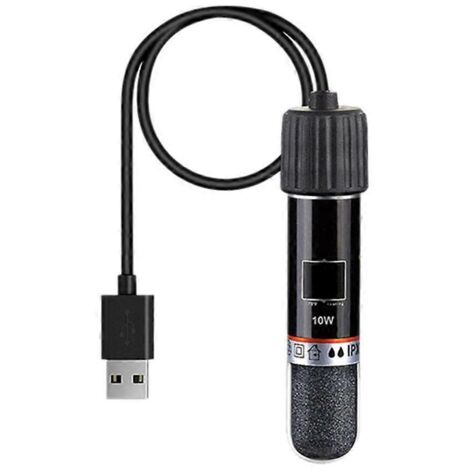 Tige chauffante pour aquarium, thermostat 26 °C, 10 W, noire