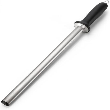 Tige d'affûtage de couteaux en diamant de 12 pouces, acier d'affûtage professionnel pour maître chef, tige ou bâton d'affûtage de couteaux pour la cuisine, la maison