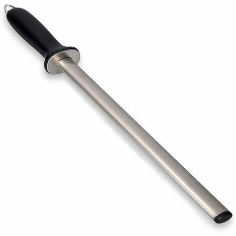 Tige d'affûtage de couteaux en diamant de 25,4 cm, acier à aiguiser professionnel pour maître chef, tige ou bâton d'affûtage de couteaux pour cuisine, maison, aiguiseur de lame de diamant