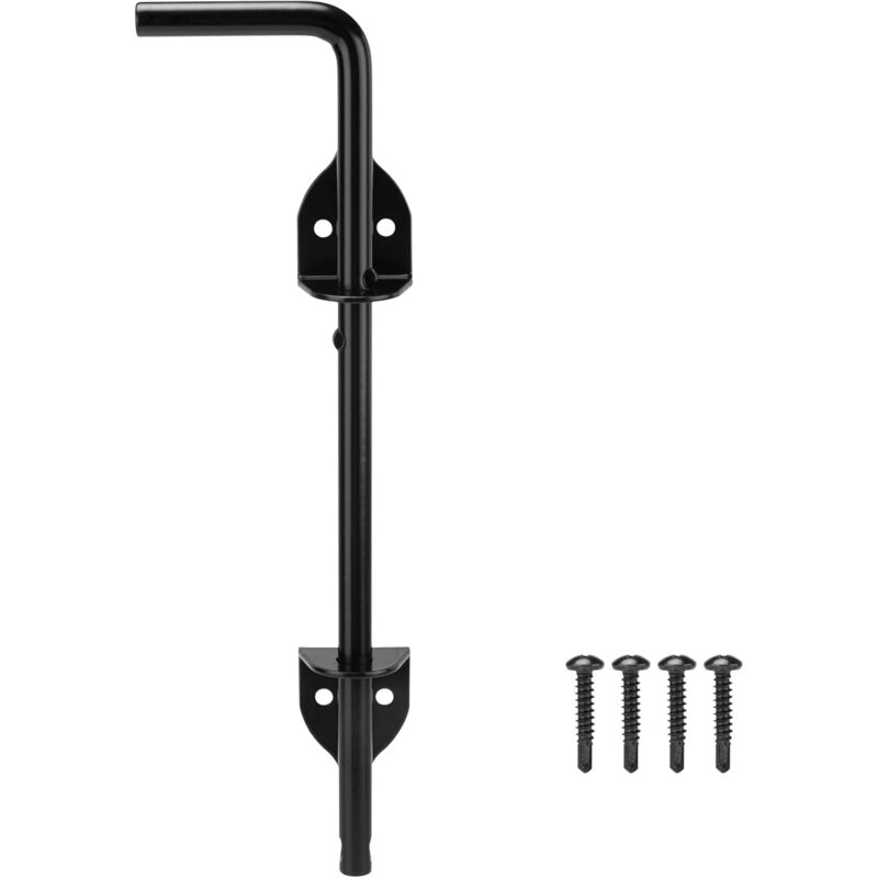Tige de descente pour clôture en bois, boulons de descente en acier pour portes en bois, 12', finition noire