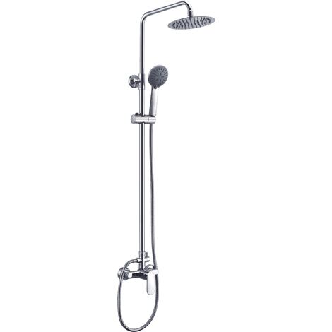 Banio thermostatique de douche de pluie construit avec bras mural et 25cm  gris gunmetal