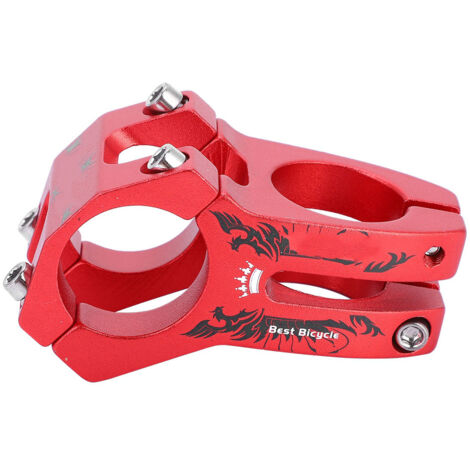 Tige de guidon VTT 31.8mm en alliage d'aluminium robuste pour vélo de route et montagne, couleur rouge