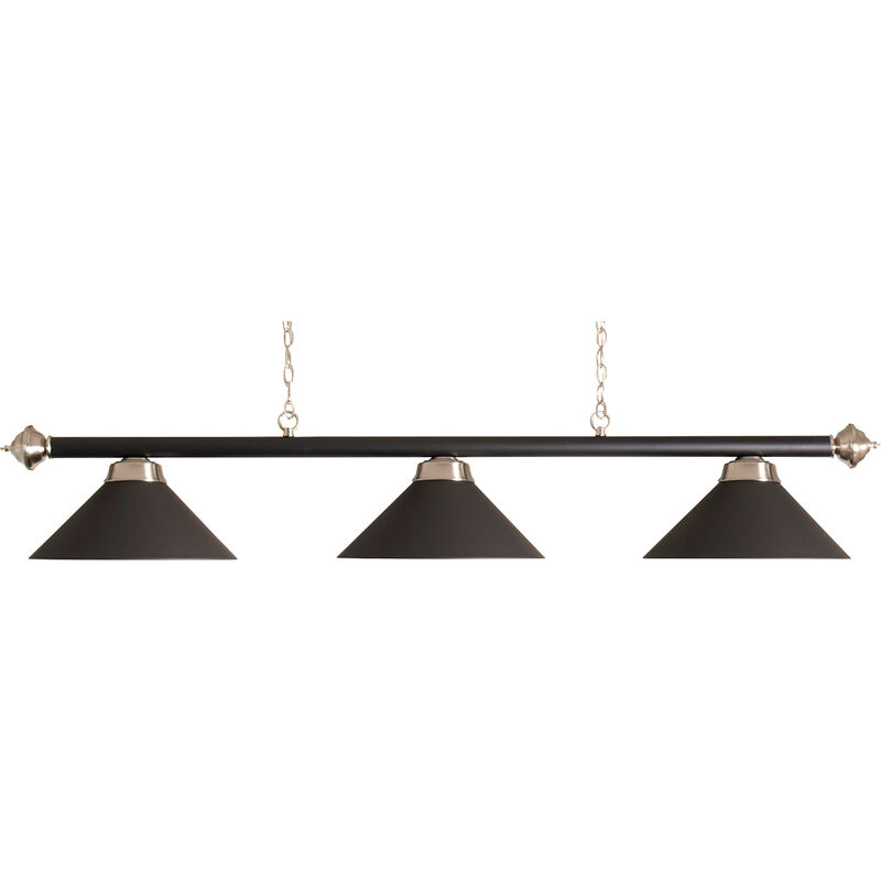 Buffalo - Tige de lampe de billard avec 3 abat-jour - Zwart