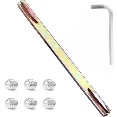 Tige de poignée carrée 8 mm x 120 mm pour poignées de porte, ferrures de porte, avec 6 vis à six pans creux M6 et 1 clé