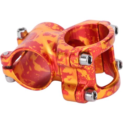 Tige de potence VTT 31.8x35mm en alliage aluminium léger, courte, rouge et doré