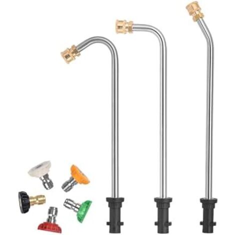 Tige de Prolongation pour Nettoyeur Haute Pression, Lance Gouttières, De Pression avec 5 Buses À Pulvérisation, Balcon, Jardin et Extérieur -