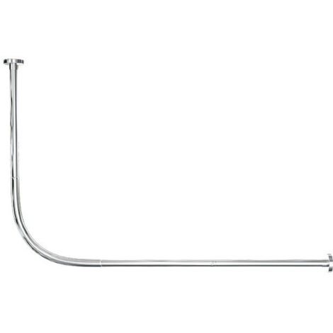 Tige de Rideau de Douche en Acier Inoxydable Forme L - Réglable 68-98 cm, Support d'Angle pour Séparation Douche/Bain