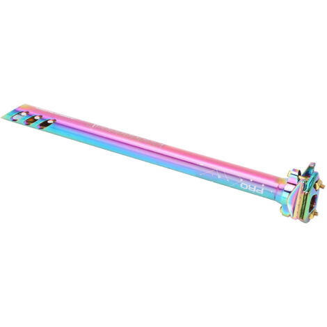 Tige de selle vélo aluminium 27.2mm CNC pour route et VTT, double rainure antidérapage et échelle graduée.
