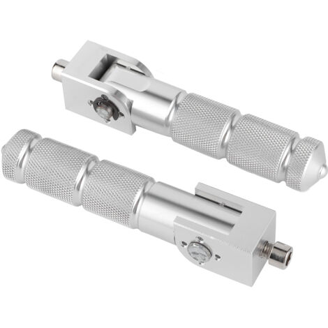 Tige de support pliable 90° 8mm - Paire de pédales aluminium pour moto et voiture électrique (Argent)