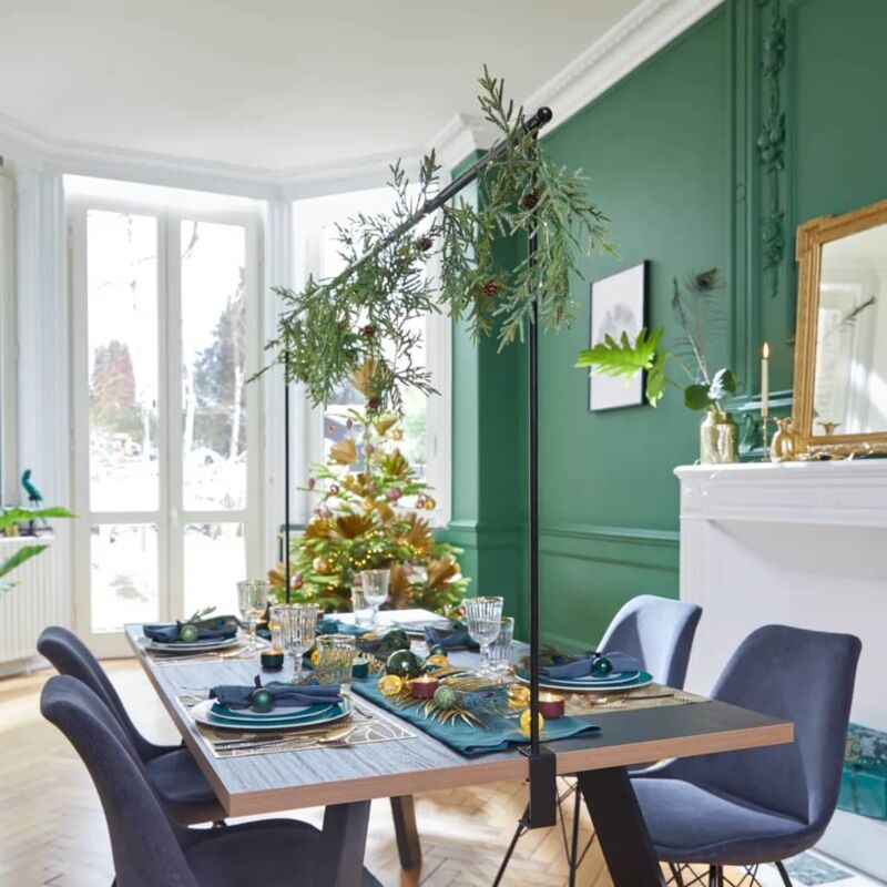 Progarden - Tige de table décorative avec pince de table Métal Noir