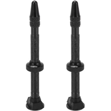 Tige de Valve Presta 60mm 2 pièces pour VTT, Vélo de Route en Alliage Léger Noir sans Chambre