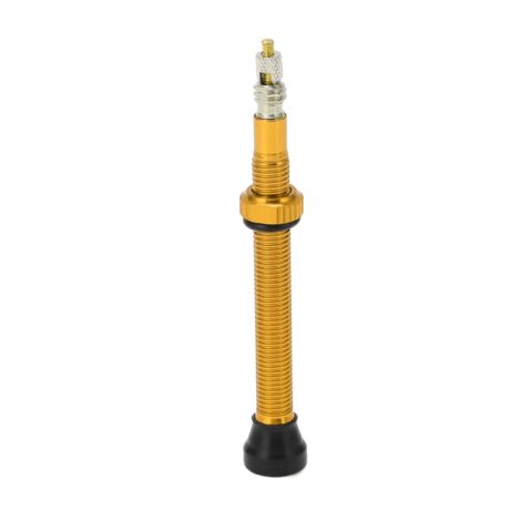 Tige de Valve Presta 60mm en Aluminium pour VTT - Accessoire Tubeless Doré Vélo