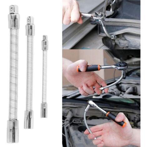 Tige d'extension Flexible, 3 pièces, tournevis d'extension à douille souple pour armoire électrique