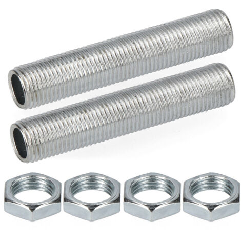 Tige filetée 50mm – Lot de 2 tiges et 4 écrous – Fixation métal pour applications industrielles – Installation facile avec filetage standard – Hepoluz
