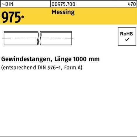Tige filetée DIN 975 M3x 1000mm laiton 1 pièce