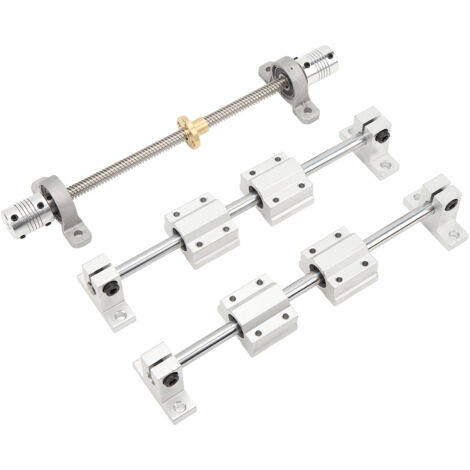 Tige filetée T8x8 avec écrou, support SC8UU, palier linéaire et accouplement flexible pour axes 8-200 mm