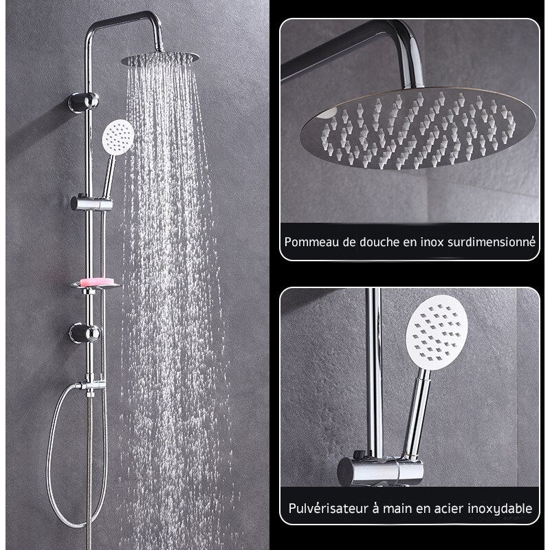 Largeight - Tige intégrée séparateur d'eau en cuivre galvanoplastie pulvérisation ronde d'argent