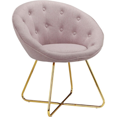 Tigela-Chaise d’appoint rembourrée en tissu Woollook Rose