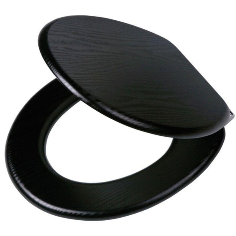 Tiger Abattant WC &agrave; fermeture en douceur Blackwash MDF Noir 252030746