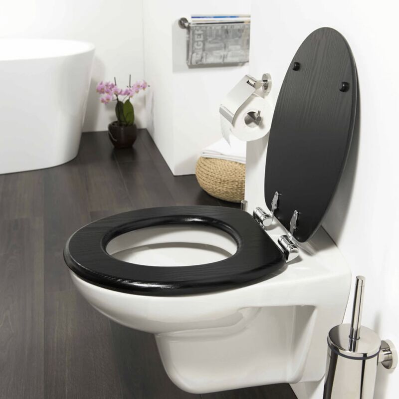 Tiger - Abattant wc à fermeture en douceur Blackwash mdf Noir 252030746