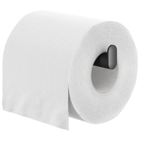 Porte-Rouleau Papier Toilette Avec Rabat Tiger Urban Noir Mat - Accessoire Salle De Bain Design