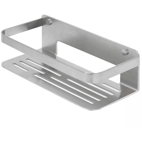 Mensola Adesiva Trade Shop Multiuso, Bianca, 30x13.5x14.5cm, Portaoggetti Per Bagno E Cucina