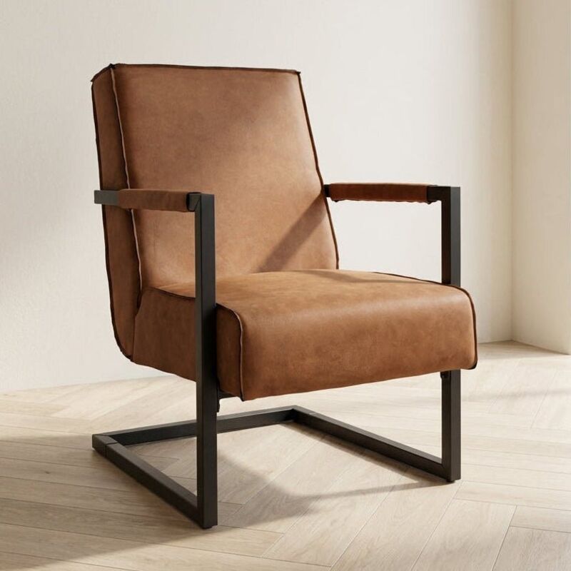 Dimehouse Tiger Ledersessel Industrial Cognac