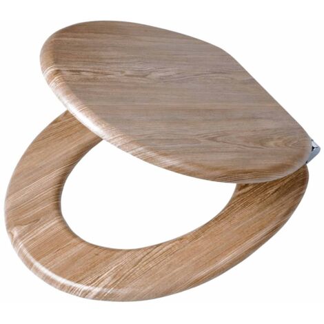 Tiger Look Sedile per WC Assi di Legno, MDF, 37,5 x 45,5 x 5,5 cm