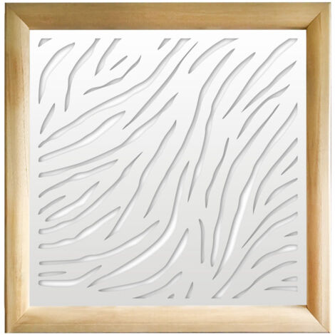 TIGER - Moduli Decorativi in Legno e PVC - Misura: 48x48 cm - Colore: bianco