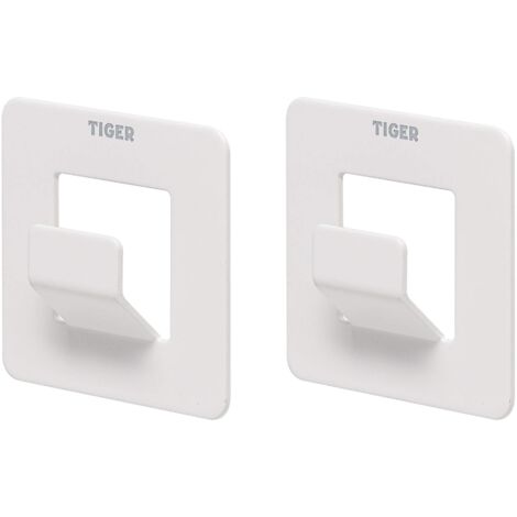 Tiger Open Gancio (set da 2), Acciaio Inox, Bianco, 5 x 5 x 1,3 cm