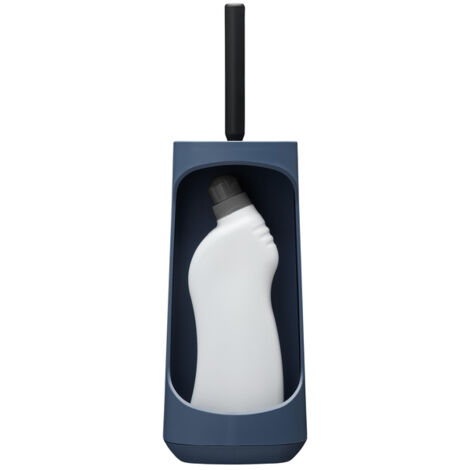 Tiger Tess Brosse WC - avec rangement - avec brosse Swoop flexible - Bleu noir
