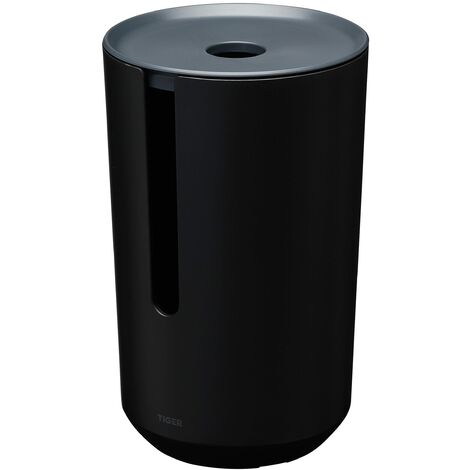 Tiger Tess, Portarotolo per carta igienica di ricambio con coperchio, indipendente Nero/Antracite, 143x143x233mm