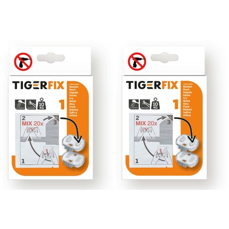Tiger Tigerfix Klebesystem Nummer 1, zur einfachen Montage ohne bohren, 2-Einheiten, 2 Stücke - Chroom