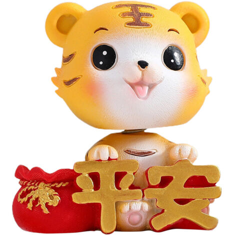 Tigerfigur aus Kunstharz für Auto-/Tischdekoration – 7,5 x 5,5 x 9,5 cm, niedliches Ornament