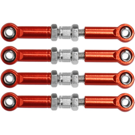 Tiges de direction réglables en alliage d'aluminium pour modèles FMS 1/24 et FCX24, liaisons servo ajustables pour véhicules RC, haute précision, couleur rouge.