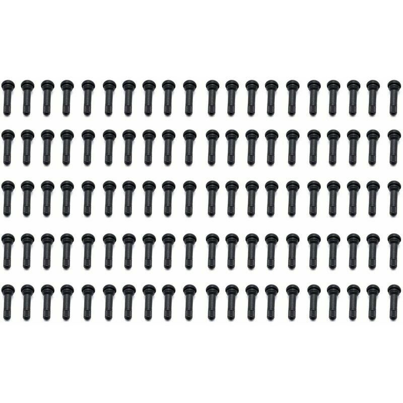 KZQ - Tiges de Valve de Pneu en Caoutchouc TR414 - Ensemble de 100 pièces - Pour Véhicules Automobiles