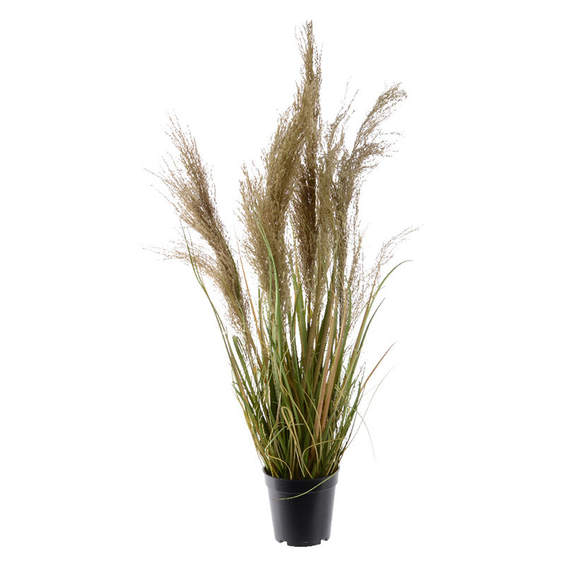 Tiges d'herbe artificielles avec plumes blanches 85 cm Jardideco
