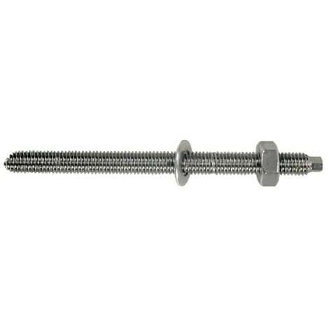 Tiges filetées 6 pans pleins acier électrozingué, diamètre 12 mm, longueur 160 mm, boîte de 10 tiges - RAWL