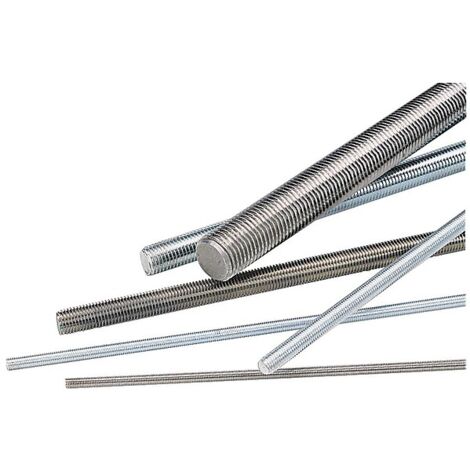 Tiges filetées acier zingué blanc 4.6, diamètre 8 mm, longueur 2 m