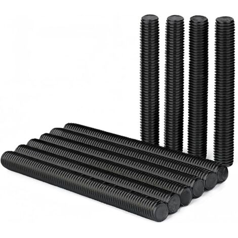 Tiges Filetées et Vissées M8x80mm en Acier Inox A2 V2A Tige Filetee Noir Filetage Complet DIN976 - Idéal pour Réparation & Construction Métallique, 10 Pièces