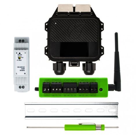 Tigo Kit di Controllo per Ottimizzatori con Datalogger Cloud Connect Advanced (CCA con Ethernet, WiFi, RS485) e Antenna per Trasmissione Dati con alimentazione a barra DINSKU TG-KITCCA