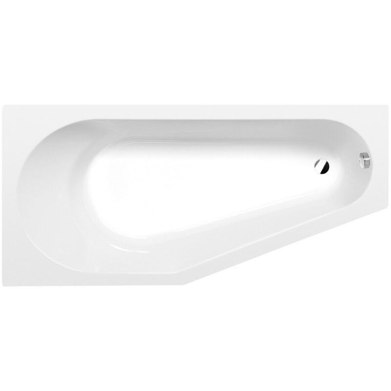 TIGRA Baignoire asymétrique 150x75x46cm, Jambes de soutien inclus, gauche/blanc