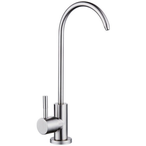Tigrezy 1/2 '' Col de Cygne Robinet de Zinc à Poignée Unique Robinet Rotatif à 360 ° Chromé avec Filtre à Eau Potable à Osmos Inverse pour Cuisine Cisea