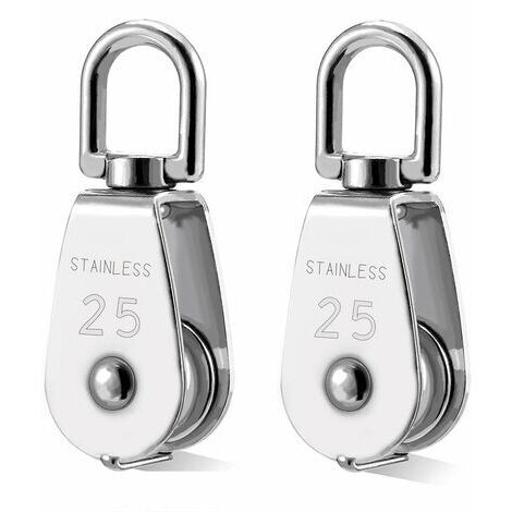 Tigrezy -2 Stück 304 Edelstahl Riemenscheibe M25 Heberolle Laderolle