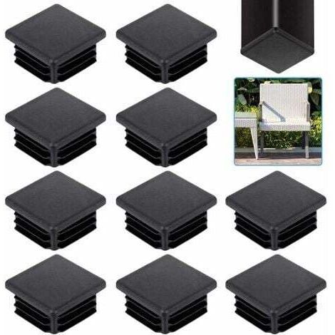 Capuchons De Protection Tube Carré 30x30mm – Lot De 4 – Plastique – Neuf