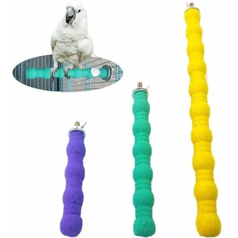 Tigrezy 3 pièces Perchoir Perroquet, Oiseau Perchoir Ciment, Oiseaux Perches Perroquet Stand pour de Perroquet- Couleur aléatoire