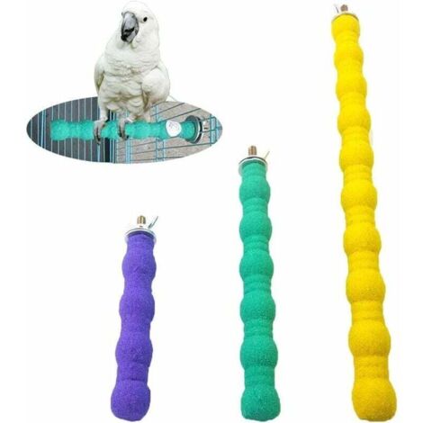 Tigrezy 3 pièces Perchoir Perroquet, Oiseau Perchoir Ciment, Oiseaux Perches Perroquet Stand pour de Perroquet- Couleur aléatoire