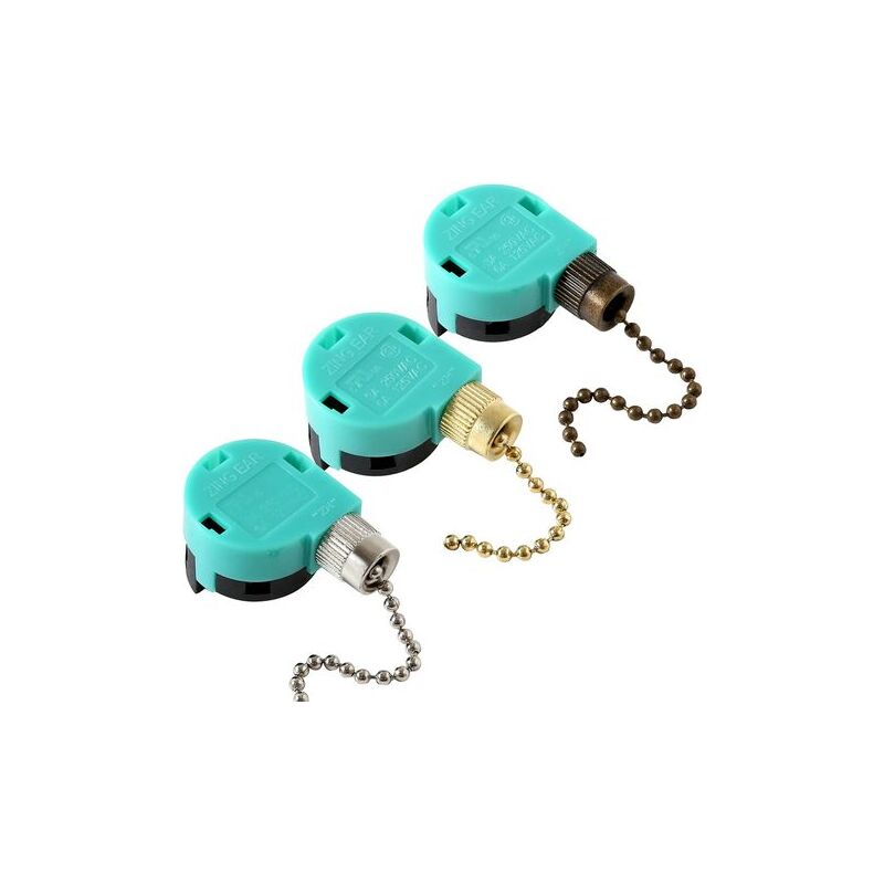 Tigrezy - 3pcs ZE-268S6 Ceiling Fan Switch 3 Speed 4 Wires for Ceiling Fans and Wall Lights Replacement Pull Chain Switch