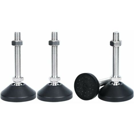 Piedini Regolabili Per Mobili - 4 Gambe Con Gommini Antiscivolo, Altezza 18-30cm, Nero - Foto 9